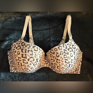 Victoria's Secret Cream and Black “Incredible” demi Bra with Underwire Support